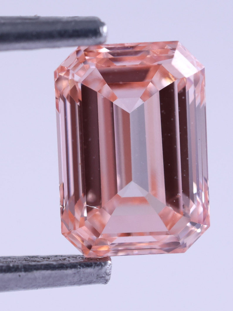 1 CT Emerald Cut Pink Lab-Grown Diamond