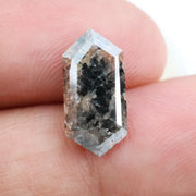 3.49 Ct hexagon cut brown black diamond with geometric shape and deep tones for sleek modern luxury jewelry
