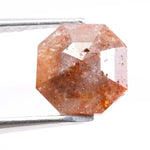 1.35 Ct asscher cut brown diamond loose stone with vintage step facets and rich warm sparkle