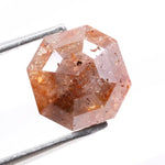 1.35 Ct asscher cut brown diamond loose stone with vintage step facets and rich warm sparkle
