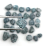 blue natural rough diamond lot with uncut raw diamonds