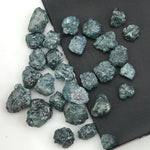 blue natural rough diamond lot with uncut raw diamonds