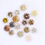 17 Pcs Loose Natural Diamonds – 1.49 Ct Mixed Color Round Cut Rustic Earth Mined Diamonds for Handmade Jewelry, Collectors & Custom Designs