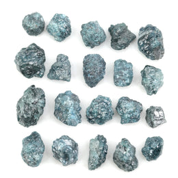 uncut blue raw diamond pieces displayed as a loose rough diamond collection