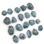 uncut blue raw diamond pieces displayed as a loose rough diamond collection