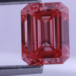 0.84 CT Emerald Cut Fancy Pink Lab-Grown Diamond
