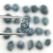 uncut blue raw diamond pieces displayed as a loose rough diamond collection
