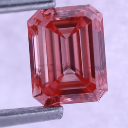 0.84 CT Emerald Cut Fancy Pink Lab-Grown Diamond