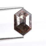 2.07 Ct brown hexagon cut natural diamond loose stone with rich color and sparkle, perfect for engagement rings and custom luxury jewelry.
