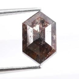 2.07 Ct brown hexagon cut natural diamond loose stone with rich color and sparkle, perfect for engagement rings and custom luxury jewelry.