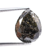 3.83 carat black pear cut natural diamond with brilliant teardrop shape and warm chocolate sparkle, loose certified stone for custom engagement ring or luxury fine jewelry design