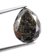 3.83 carat black pear cut natural diamond with brilliant teardrop shape and warm chocolate sparkle, loose certified stone for custom engagement ring or luxury fine jewelry design