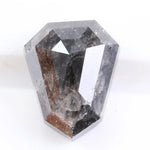 1.78 Ct shield cut gray black diamond loose stone with bold faceting for custom jewelry design