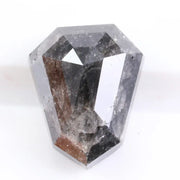 1.78 Ct shield cut gray black diamond loose stone with bold faceting for custom jewelry design