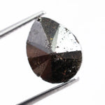 3.83 carat black pear cut natural diamond with brilliant teardrop shape and warm chocolate sparkle, loose certified stone for custom engagement ring or luxury fine jewelry design