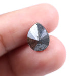 3.83 carat black pear cut natural diamond with brilliant teardrop shape and warm chocolate sparkle, loose certified stone for custom engagement ring or luxury fine jewelry design