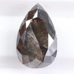 1.31 Ct pear cut black natural diamond loose stone with deep rich color and brilliance for engagement rings and custom jewelry.