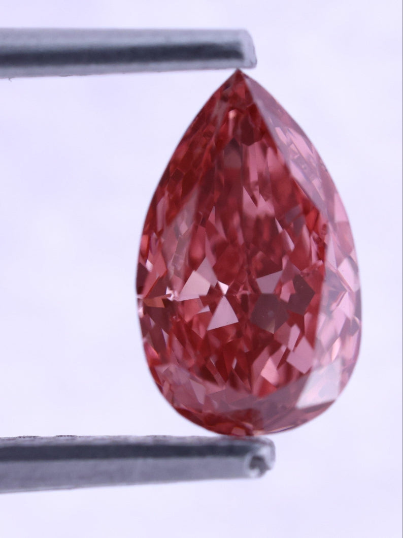 0.74 CT Lab-Grown Diamond Pink Pear Cut