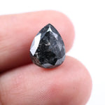 4.21 carat black pear cut  Natural diamond loose stone with deep midnight color and brilliant faceting, ideal for engagement ring, pendant, or custom fine jewelry setting.