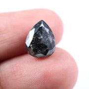 4.21 carat black pear cut  Natural diamond loose stone with deep midnight color and brilliant faceting, ideal for engagement ring, pendant, or custom fine jewelry setting.