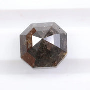 1.54 Ct hexagon cut brown natural diamond loose stone with rich color and brilliant sparkle, ideal for engagement rings and custom fine jewelry.