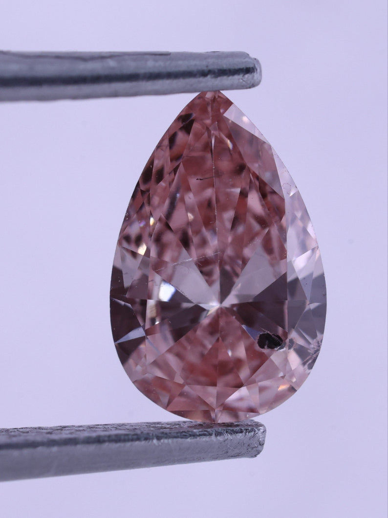 0.71 CT Lab-Grown Diamond Fancy Pink Pear Cut