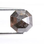 1.54 Ct hexagon cut brown natural diamond loose stone with rich color and brilliant sparkle, ideal for engagement rings and custom fine jewelry.