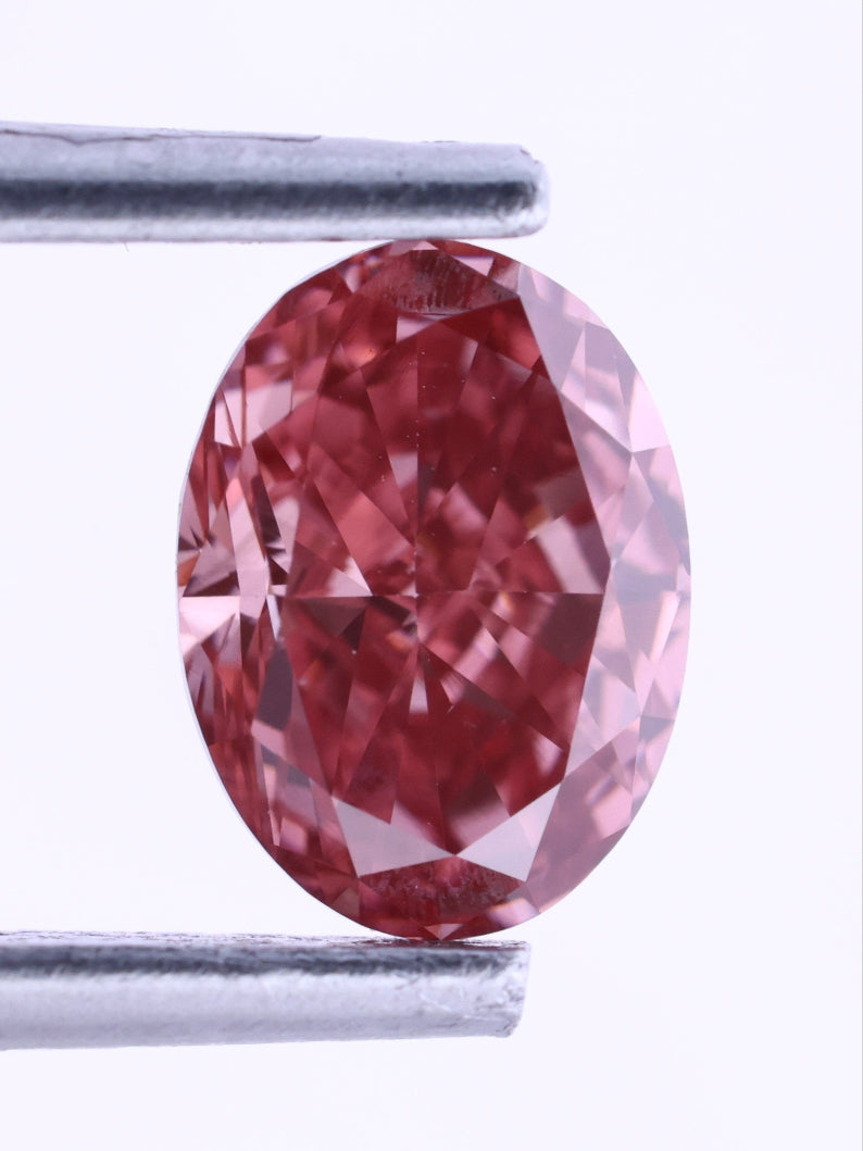 0.80 CT Pink Oval Cut Lab-Grown Diamond