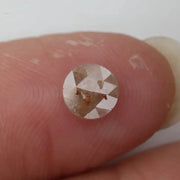 Fancy 1.25 ct grey white round cut natural diamond, salt and pepper inclusions, loose stone for custom engagement rings and bespoke fine jewelry designs