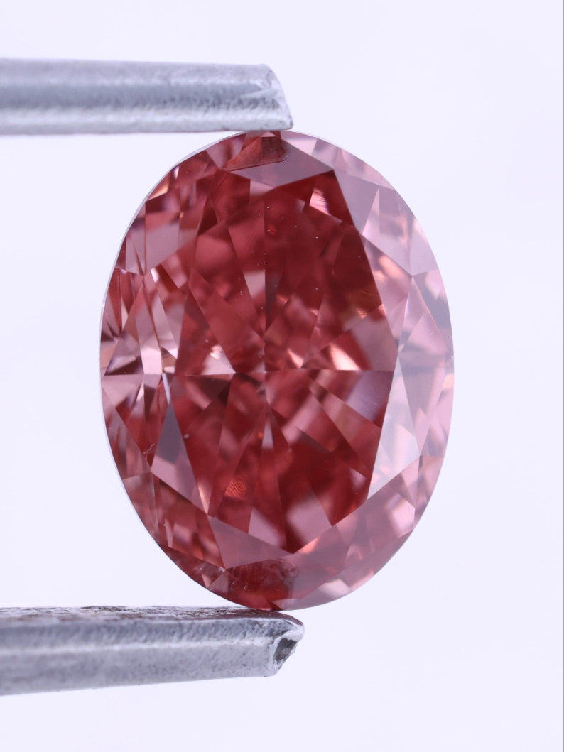 0.80 CT Pink Oval Cut Lab-Grown Diamond