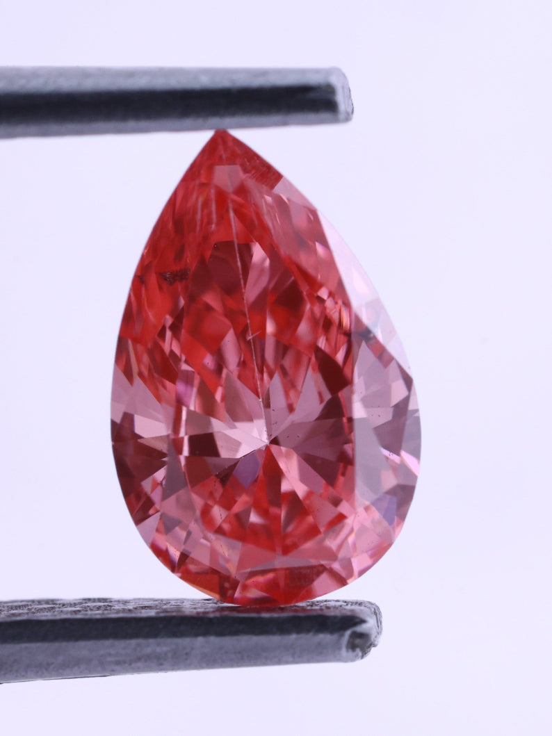 0.58 Carat Fancy Pink Lab-Grown Diamond Pear Cut