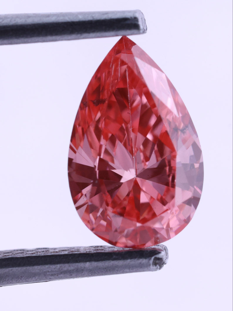 0.58 Carat Fancy Pink Lab-Grown Diamond Pear Cut
