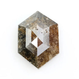 2.11 Ct brown natural hexagon cut diamond with warm tones and geometric shape for elegant modern luxury jewelry