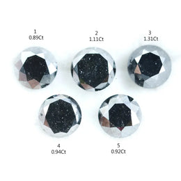 Premium Natural Black Diamond Round Cut Loose Diamond for Custom Jewelry Ring