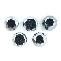 Premium Natural Black Diamond Round Cut Loose Diamond for Custom Jewelry Ring