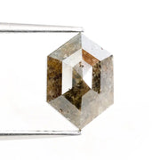 2.11 Ct brown natural hexagon cut diamond with warm tones and geometric shape for elegant modern luxury jewelry