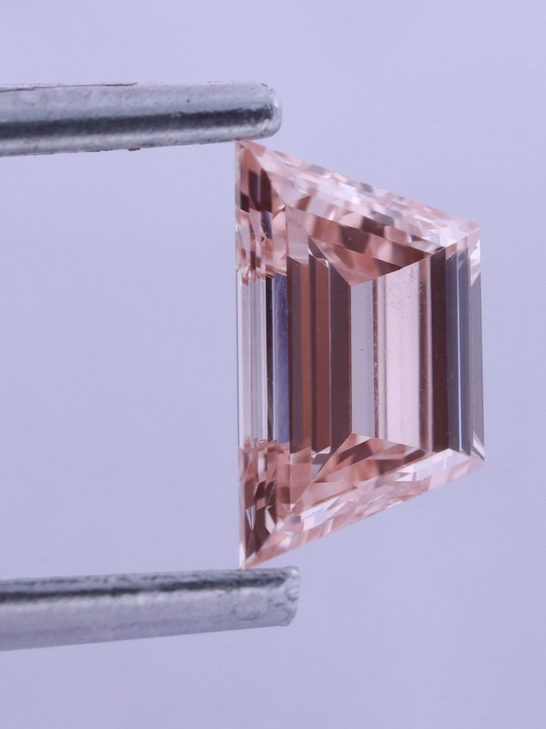 Trapezoid shape Fancy Pink Lab-Grown Diamond