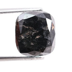 4.38 Ct Black Cushion Cut  Natural Diamond Loose Premium Stone for Custom Jewelry and Engagement Ring Designs