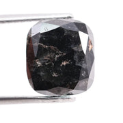 4.38 Ct Black Cushion Cut  Natural Diamond Loose Premium Stone for Custom Jewelry and Engagement Ring Designs