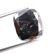 4.38 Ct Black Cushion Cut  Natural Diamond Loose Premium Stone for Custom Jewelry and Engagement Ring Designs