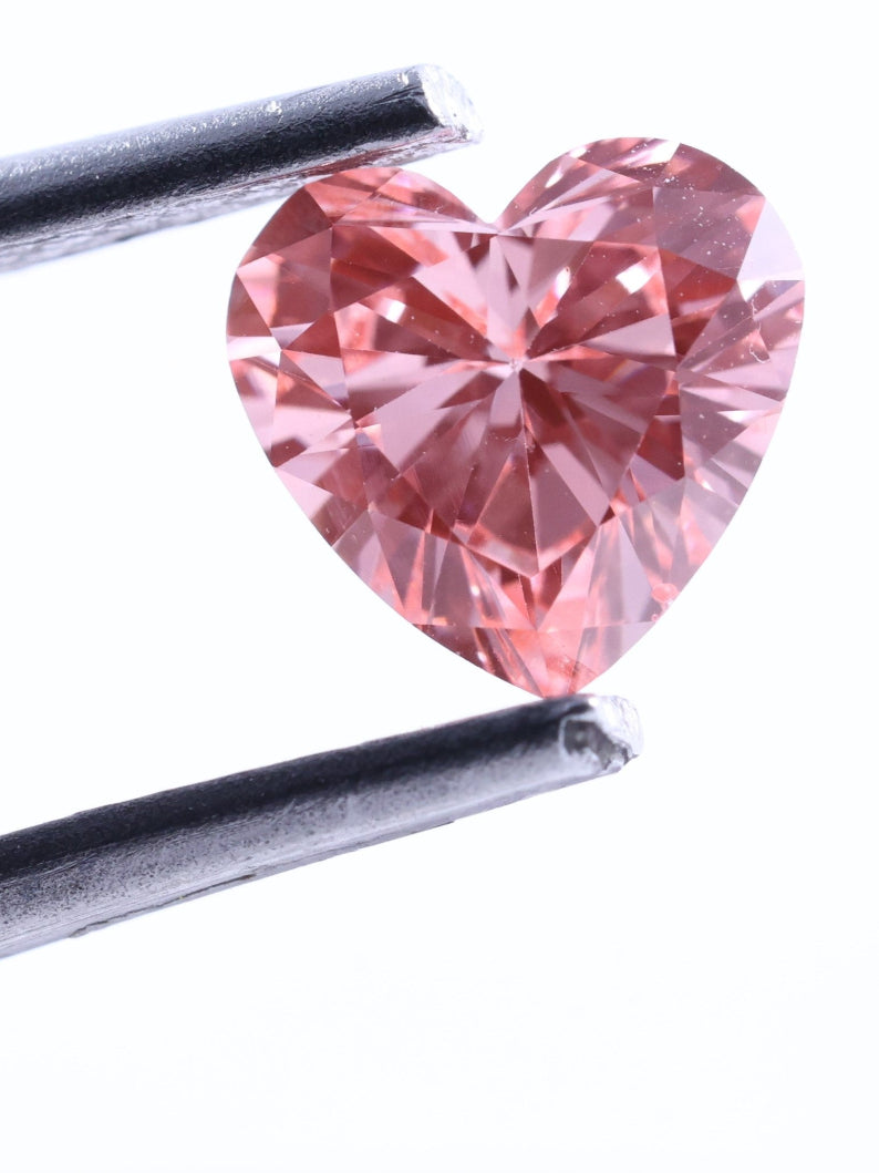Heart Shape 0.69 CT Pink Lab-Grown Diamond