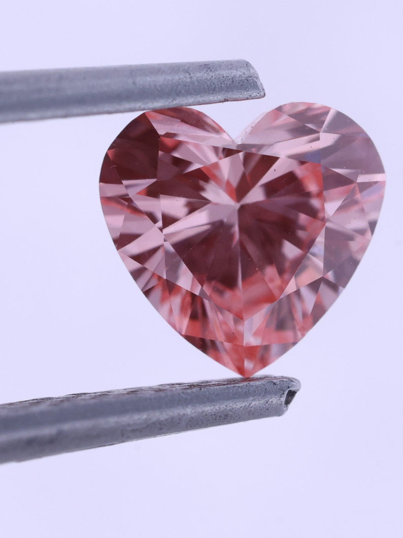 Heart Shape 0.69 CT Pink Lab-Grown Diamond