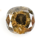 3.15 Ct cushion cut brown grey diamond with smoky tones and brilliant sparkle for bold minimalist fine jewelry