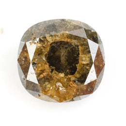 3.15 Ct cushion cut brown grey diamond with smoky tones and brilliant sparkle for bold minimalist fine jewelry