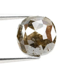 3.15 Ct cushion cut brown grey diamond with smoky tones and brilliant sparkle for bold minimalist fine jewelry