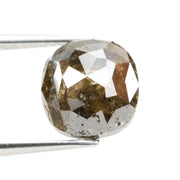 3.15 Ct cushion cut brown grey diamond with smoky tones and brilliant sparkle for bold minimalist fine jewelry
