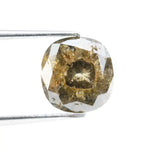 3.15 Ct cushion cut brown grey diamond with smoky tones and brilliant sparkle for bold minimalist fine jewelry