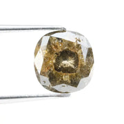3.15 Ct cushion cut brown grey diamond with smoky tones and brilliant sparkle for bold minimalist fine jewelry
