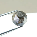 1.90 Ct Natural Black-Grey Colored Diamond Round Diamond For Engegament Ring 