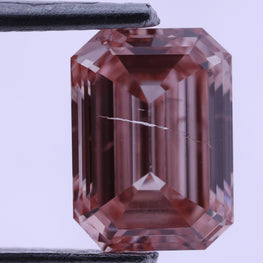 Emerald Shape Fancy Pink Lab-grown Diamond